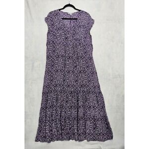 croft & barrow Purple Printed Maxi Dress